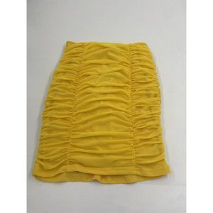 Fashion Nova Women Small Yellow Mini Skirt Gathered Party Going Out Fancy Skirt